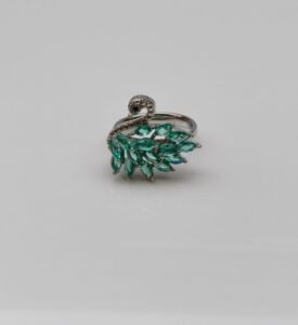 Emerald Grace Swan Ring