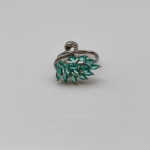 Emerald Grace Swan Ring