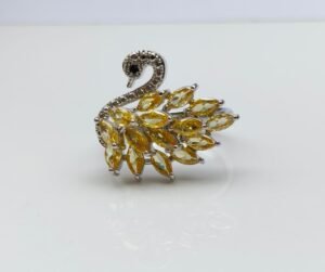Golden Radiance swan ring